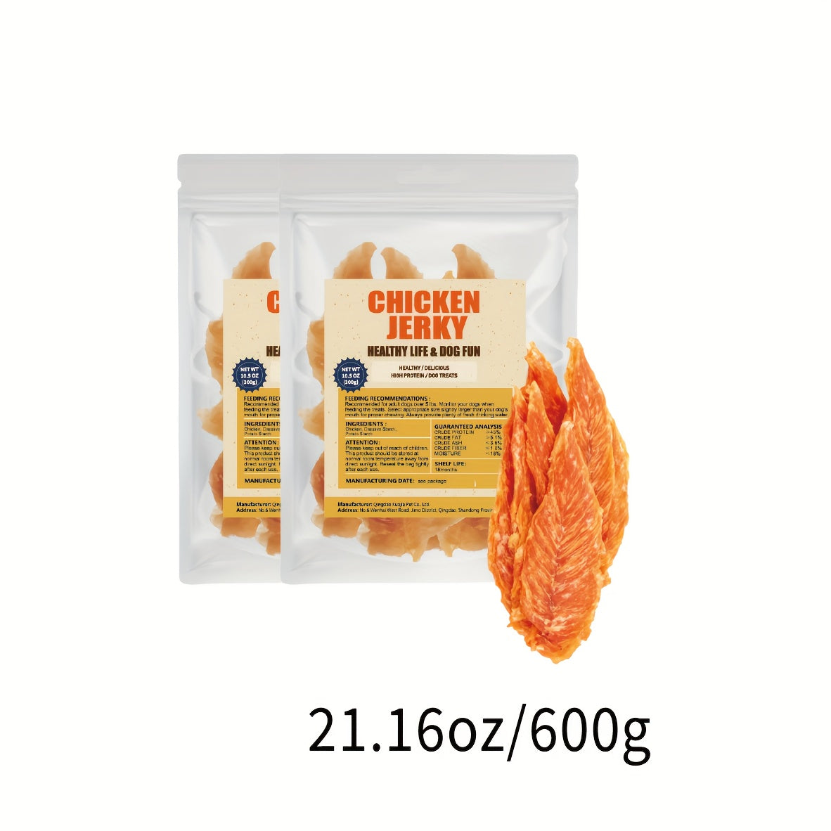 Chicken Dog Treats with Sweet Potato Wraps or Jerky Options, 100g and 600g Packs plus 900g Wraps for Supervised Training Rewards and Snack Time