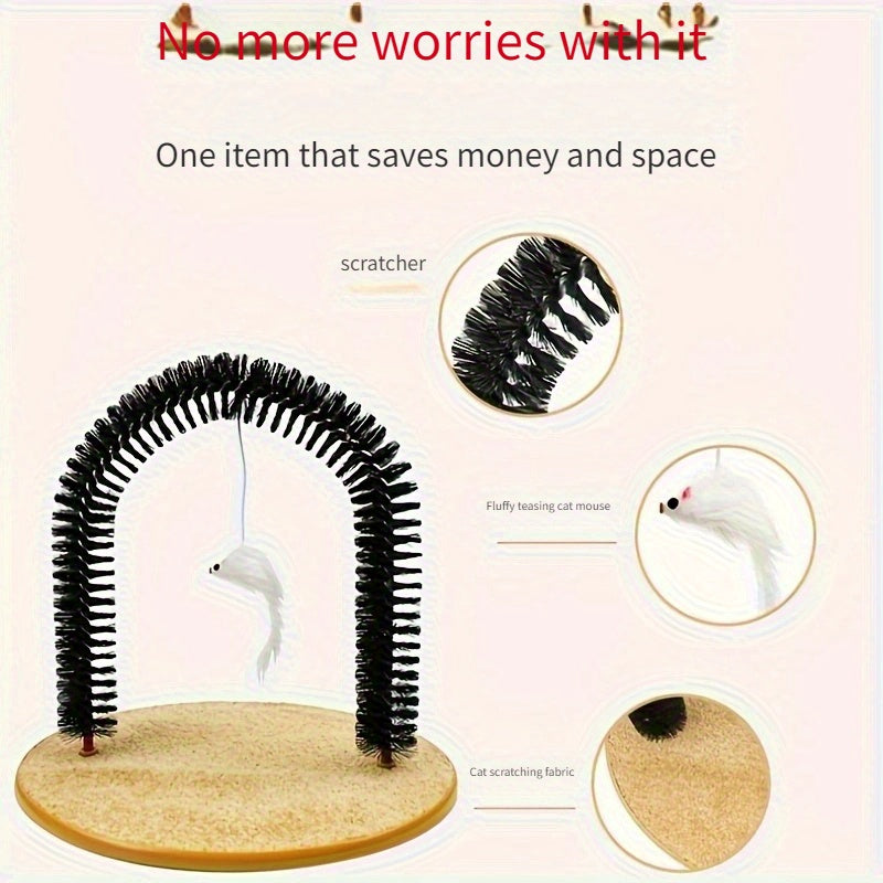 Cat Grooming Arch Massage Toy, 34 cm Self-Grooming Cat Scratcher for Rubbing, Scratching and Interactive Play for Indoor Cats and Kittens