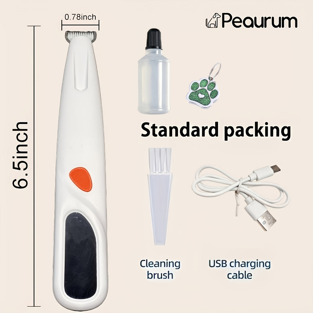 Pet Hair Trimmer with Digital Display and LED Light, Adjustable Low-Noise USB Rechargeable Grooming Clipper for Cats and Small Dogs
