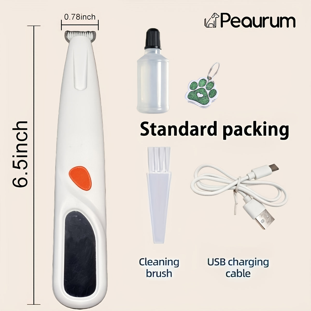 Pet Hair Trimmer with Digital Display and LED Light, Adjustable Low-Noise USB Rechargeable Grooming Clipper for Cats and Small Dogs