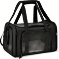 Soft-Sided Pet Travel Cage for Cats and Puppies up to 25 lbs, Large Foldable Cat Carrier in Black or Grey for Vet Visits and Everyday Outings