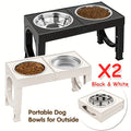 Elevated Dog Bowls Feeding Station with 9, 11, 12 and 14 Inch Adjustable Heights, Raised Food and Water Stand for Medium and Large Dogs