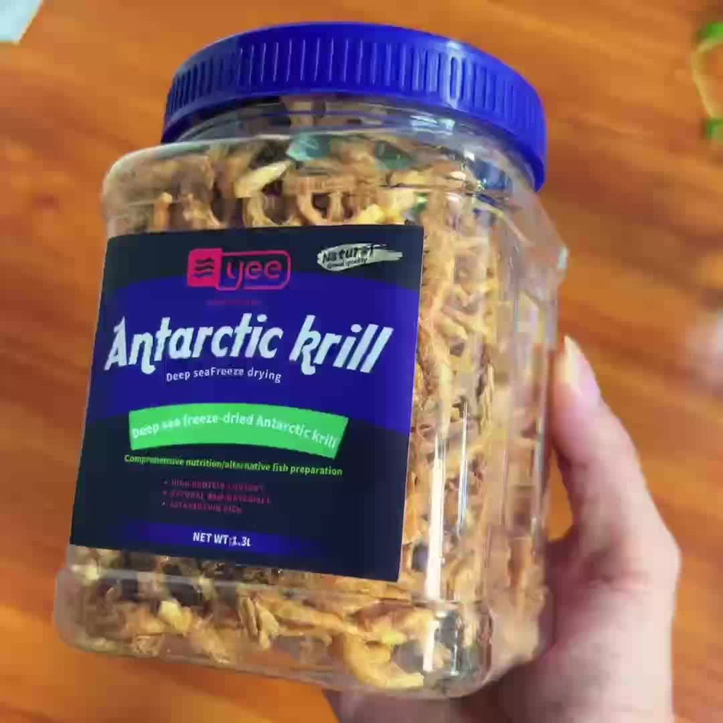 Freeze Dried Krill Fish Food, Antarctic Krill in 1.3L / 3.17 oz Size for Arowana, Suitable Tropical Fish and Aquatic Turtle Feeding Routines