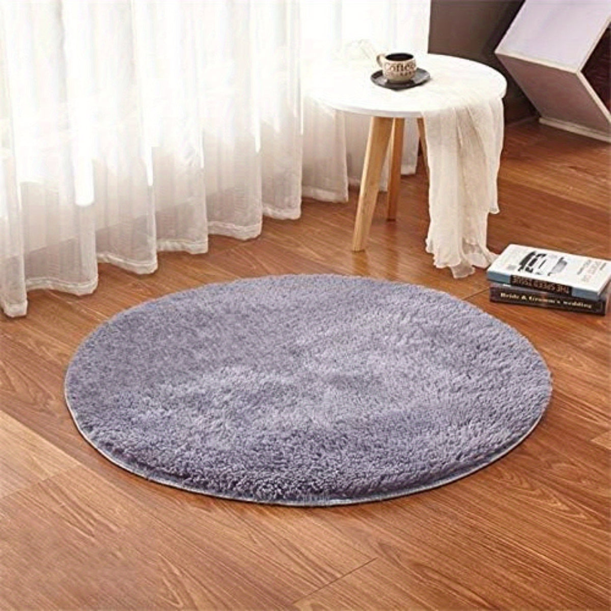 USB Pet Heating Pad for Cats and Dogs, 15.75 Inch Round Soft Heated Mat with Constant Temperature and Chew-Resistant Cable, Gray, No Battery