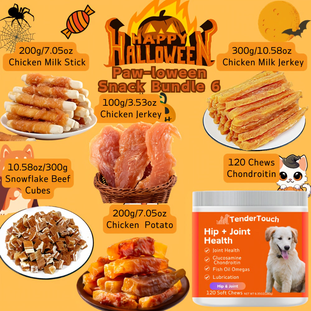 Halloween Dog Treat Bundle 1100g, Paw-loween Chicken and Duck Snack Assortments with Eight Bundle Options for Seasonal Gifts and Supervised Rewards