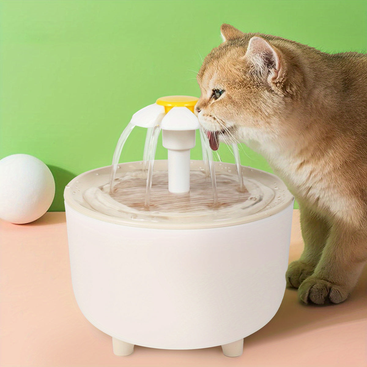 Cat Water Fountain 48oz with Triple Filtration, Quiet USB Powered Pet Drinking Dispenser for Cats and Small Dogs, Transparent or White