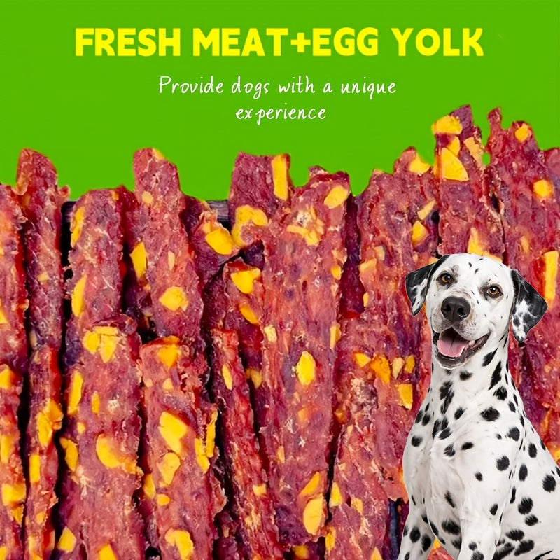 Duck and Egg Yolk Dog Treats 100g, Air-Dried Mixed Jerky Slices with Firm Chewy Texture for Supervised Rewards and Everyday Snack Time