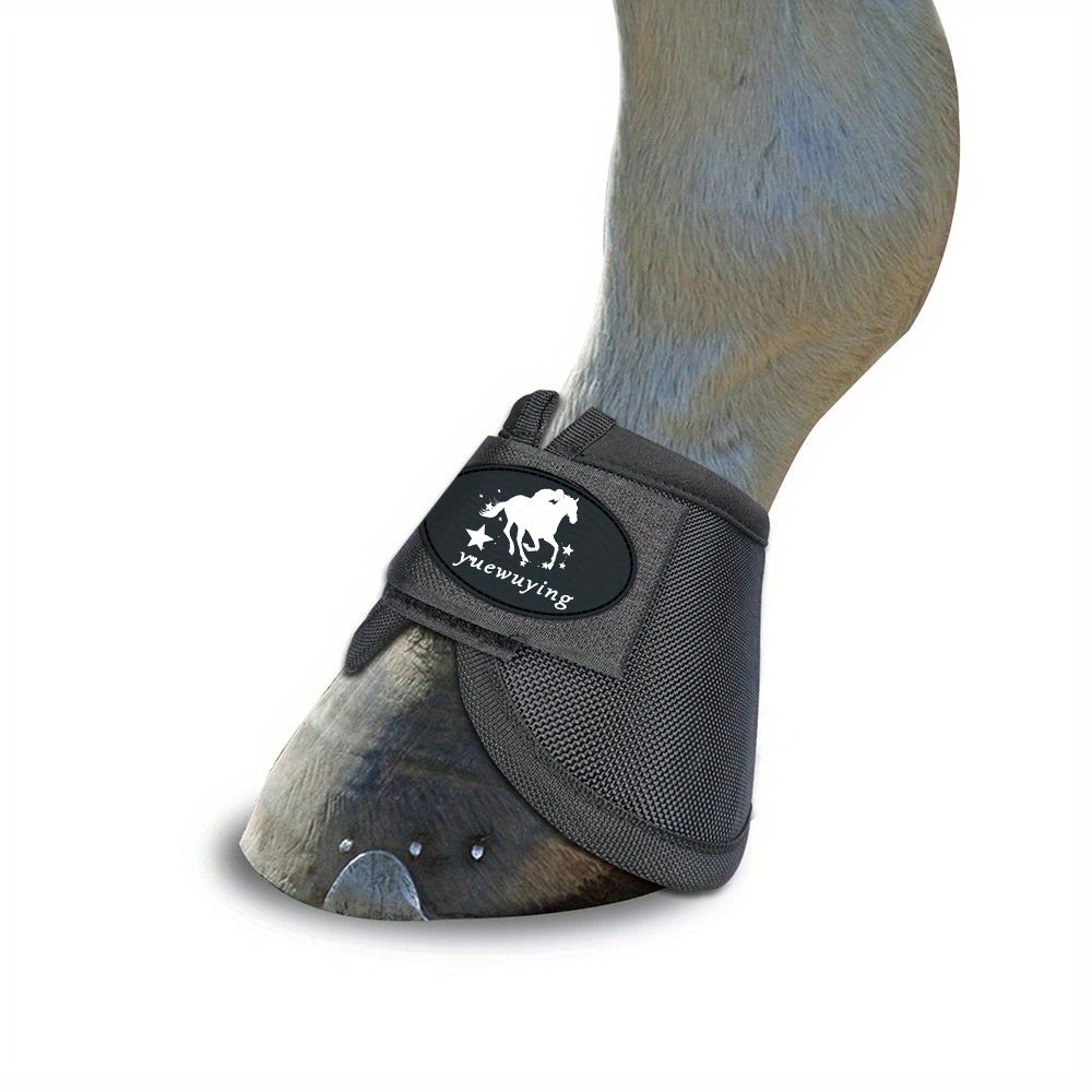 No-Turn Horse Bell Boots Pair, Protective Equine Hoof Boots in Small, Medium and Large with Black, White, Royal Blue and Red Color Options