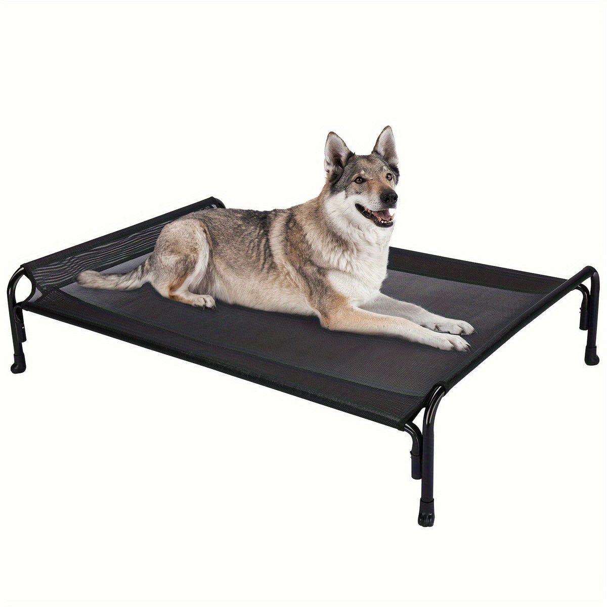 Elevated Dog Bed with Sloped Headrest, Breathable Raised Pet Cot in M to XXL Sizes for Indoor Lounging, Outdoor Rest and Camping