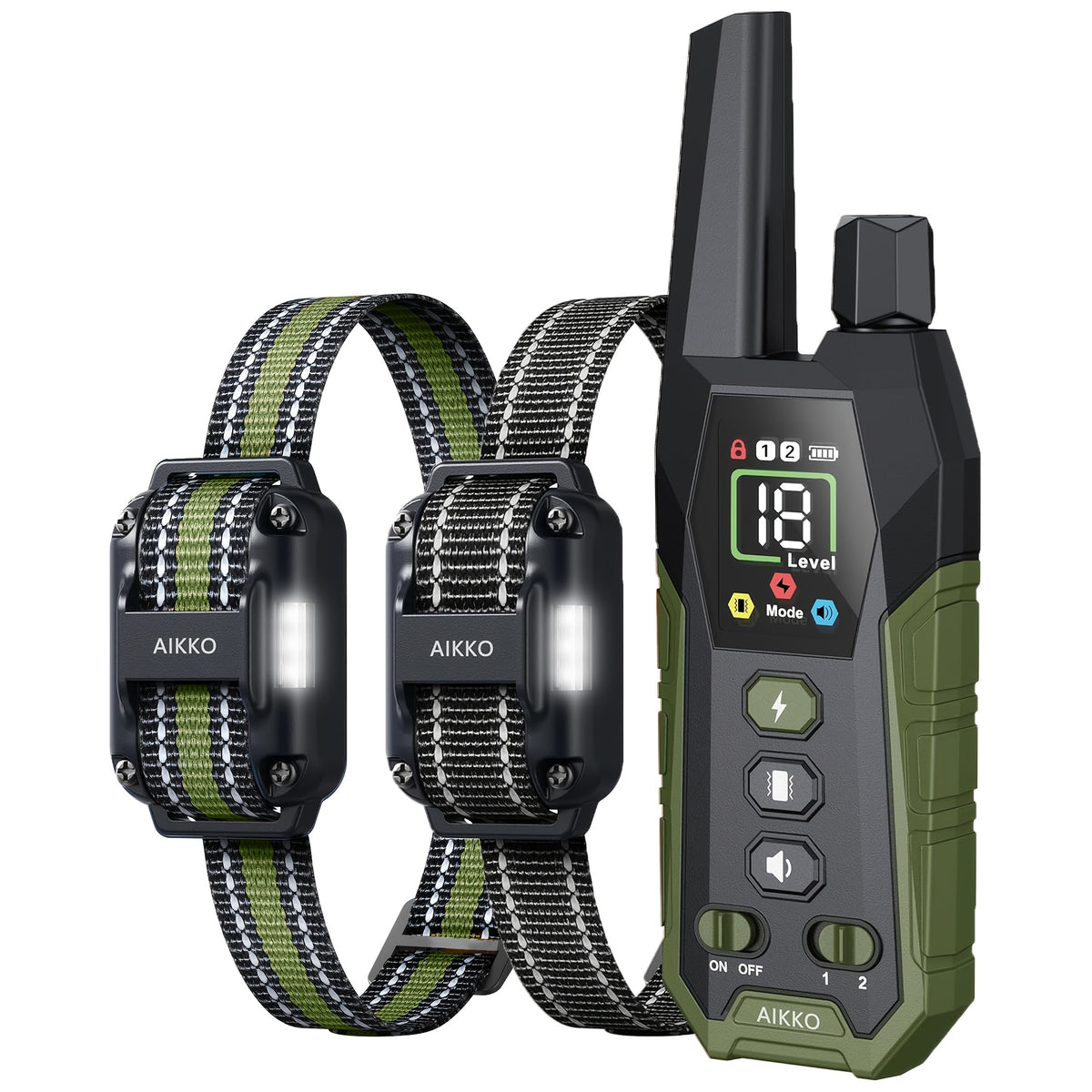 Dog Training E Collar with Security Lock, Remote Beep, Vibration and Static Modes, Orange, Blue or Green Options for 1 or 2 Dogs