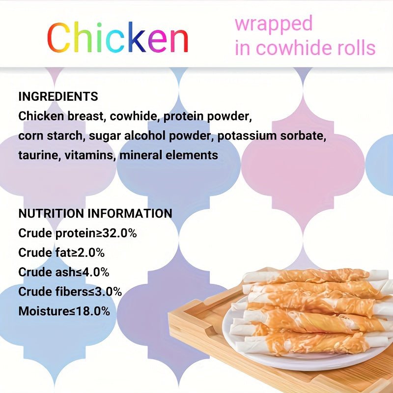 Cowhide Rolls for Dogs, 2 Pack Combination Chew Treats with Chicken or Duck Wrapping, Long Lasting Beef Skin Rolls and Jerky for Small Medium Large Dogs, Individually Packaged Dog Snacks for Training and Daily Chewing