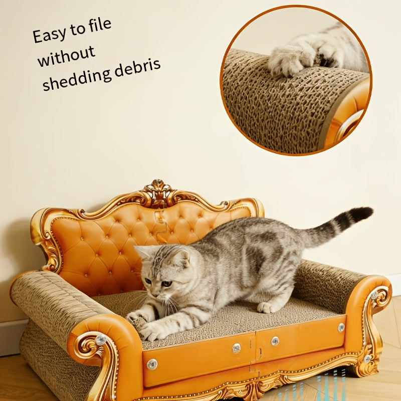 Cat Scratching Pad Sofa, European-Style Cat Lounger and Empress Bed for Indoor Scratching and Rest, Purple Yellow or Green, Big or Small