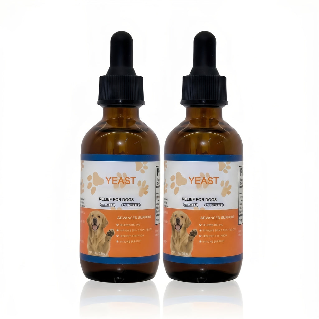 Dog Skin and Ear Support Drops 60 mL, Liquid Dietary Supplement in Dropper Bottle for Canine Wellness, Single or Two-Bottle Options