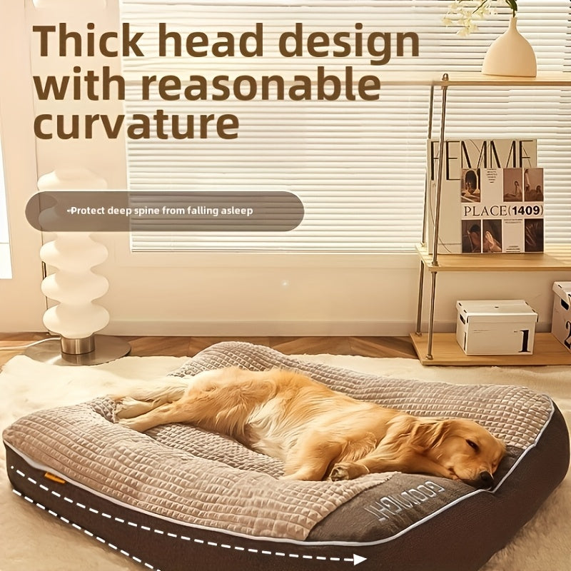 Thickened Dog Bed in Grey, Washable Non-Removable Pet Sleeping Bed for Cats and Small to Large Dogs, Four Sizes for Cozy Fall and Winter Rest