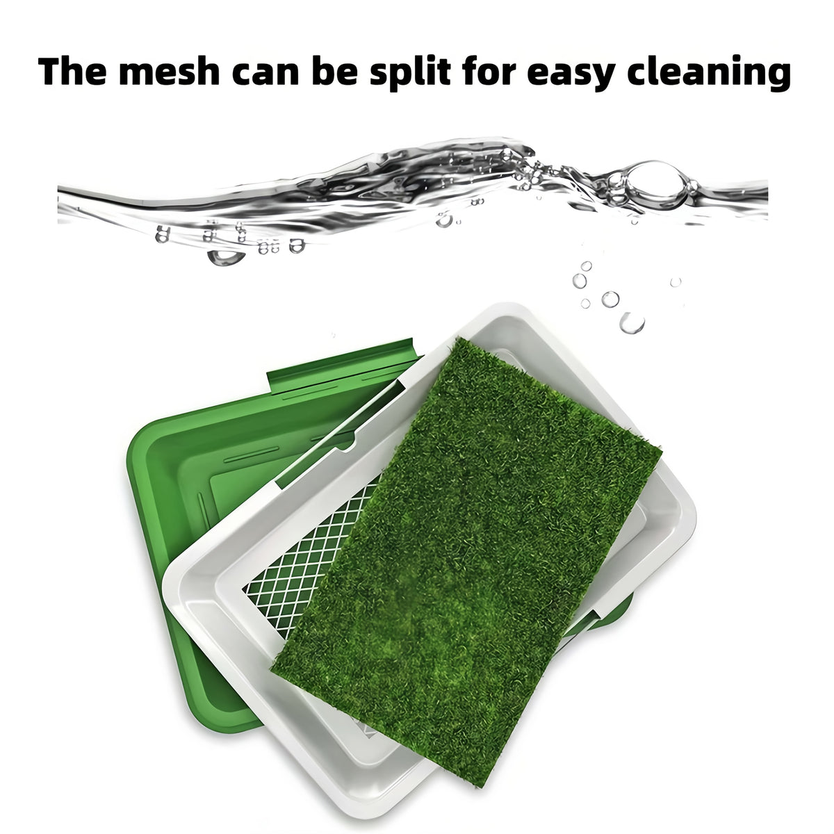 Dog Potty Training Mat with Tray, 20.08 x 13.78 Inch Washable Artificial Grass Puppy Toilet with Three-Layer Design for Home and Travel