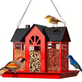 Metal Mesh Bird Feeder for Outdoors, Hanging Wild Bird Feeding Station for Backyard and Garden Birdwatching, Four Color Options for Bird Lover Gifts