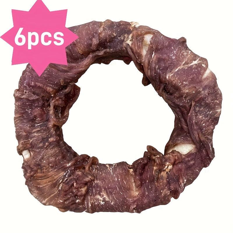 Donut Dog Treats with Chicken or Duck Meat Wrap, Ring-Shaped Snacks in 6-Piece or Two-Pack Options for Supervised Rewards and Everyday Treat Time