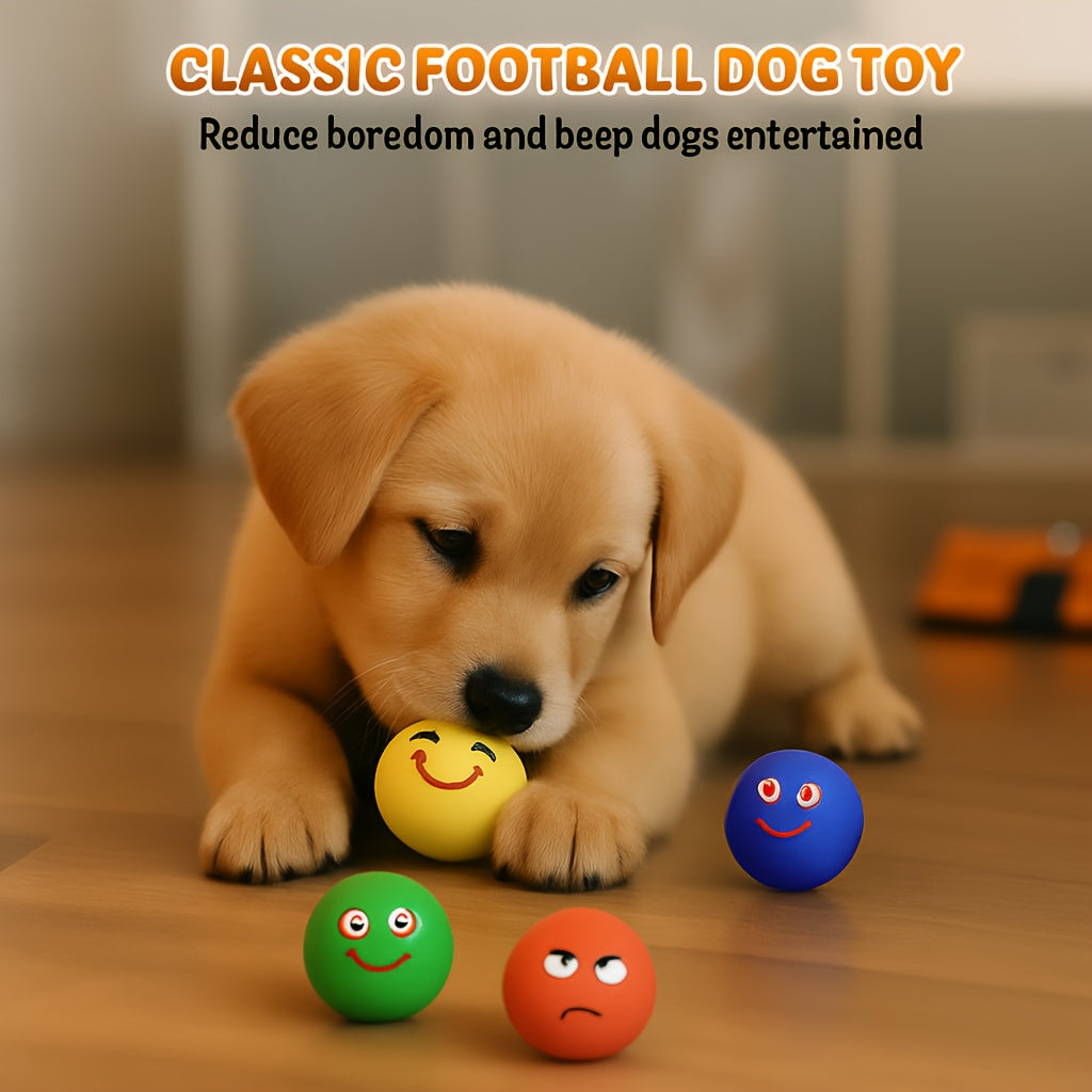 Latex Squeaky Dog Balls 6 Pack, Soft Colorful Fetch Toys for Puppies and Small Dogs, Battery-Free Interactive Chase and Supervised Play