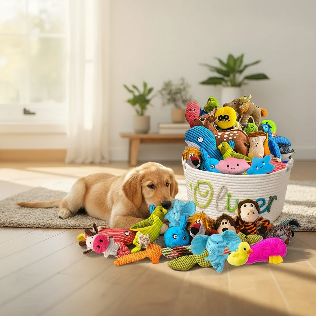 Dog Toy Gift Set 20 Pack, Random Assorted Plush Squeaky Toys for Small Dogs, Supervised Gentle Tug, Fetch and Everyday Playtime Rotation