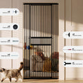 Extra Tall Cat Gate 49–86 Inch Adjustable Height, Pressure-Mounted Pet Barrier for Doorways and Hallways, Black or White Dog Gate