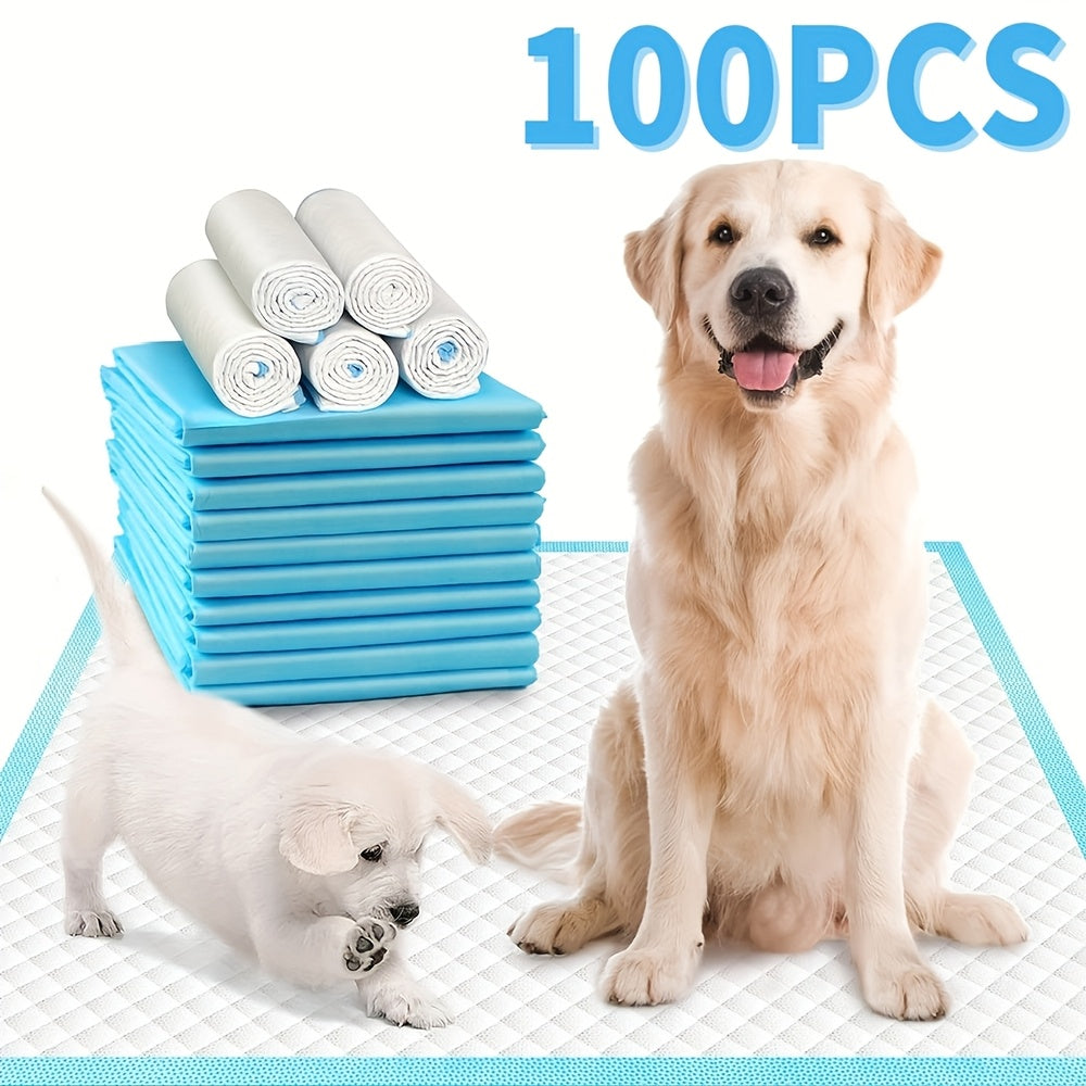 Puppy Training Pads for Home and Camping, 50, 100 or 200 Count Absorbent Quick-Drying Dog Pee Pads with Leak Protection for Indoor Potty Routines