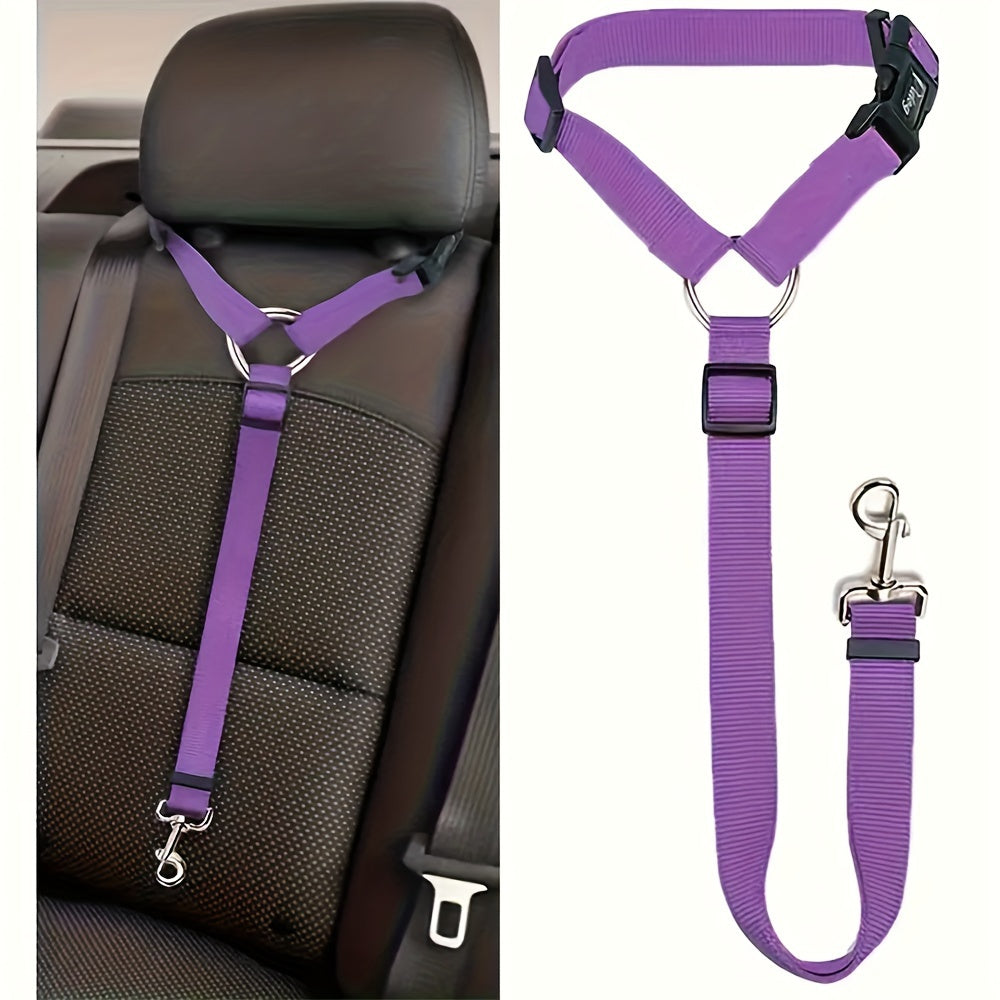 Dog Car Seat Belt Tether with Buckle Attachment, Black Pet Travel Leash for Vehicle Rides, Buckle Attachment Pro Option for Dog Owners