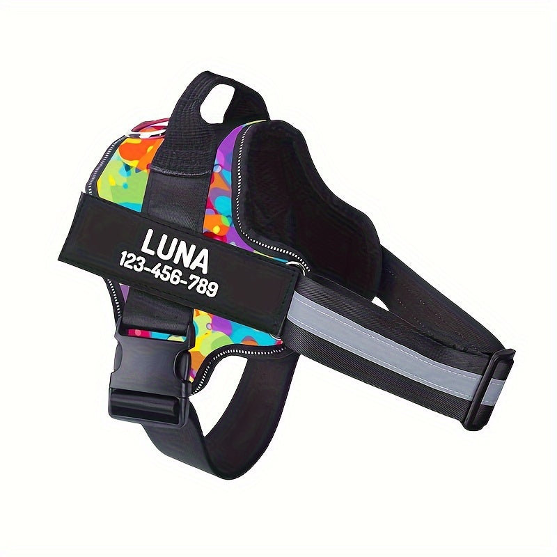 Personalized No Pull Dog Harness with Custom Name and Phone Number, Heavy-Duty Walking and Training Pet Vest in XS to XXL Size Options
