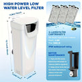 Low Water Level Turtle Tank Filter, 74 GPH 2.5W Aquarium Filter for Small Fish Tanks up to 15 Gallons with 4 Replacement Cartridges