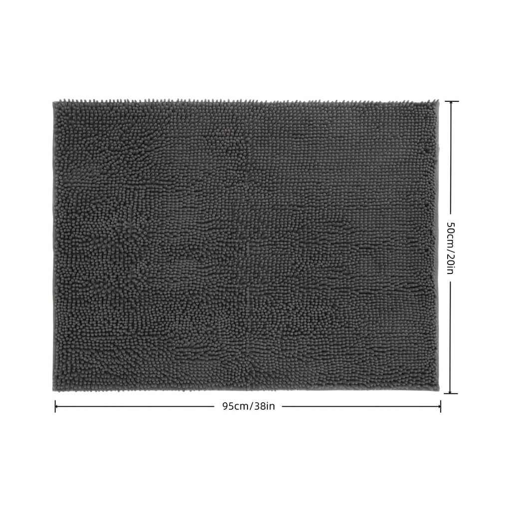 Absorbent Dog Door Mat for Muddy Paws, Machine Washable Pet Entryway Rug with Rubber Backing, Three Sizes and 12 Colors for Cat and Dog Homes