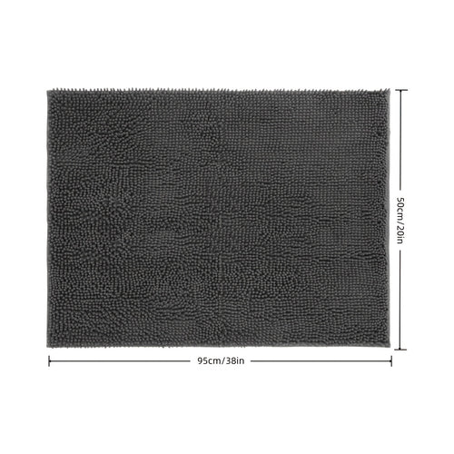 Absorbent Dog Door Mat for Muddy Paws, Machine Washable Pet Entryway Rug with Rubber Backing, Three Sizes and 12 Colors for Cat and Dog Homes