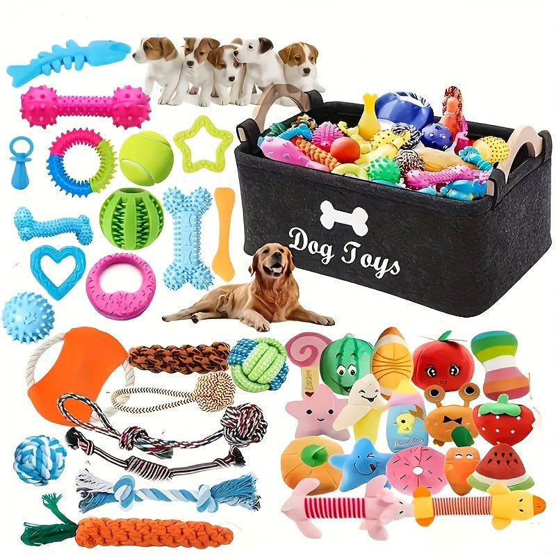 Dog Toy Variety Pack for Small Dogs, 6 or 12 Random Assorted Toys with Rope Knots, Squeakers and Balls for Supervised Puppy Play and Toy Rotation