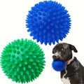 Spiky Dog Balls 2 Pack, XL 4.5-Inch Textured TPR Fetch Toys for Supervised Indoor and Outdoor Interactive Play, Battery-Free Dog Toy Set