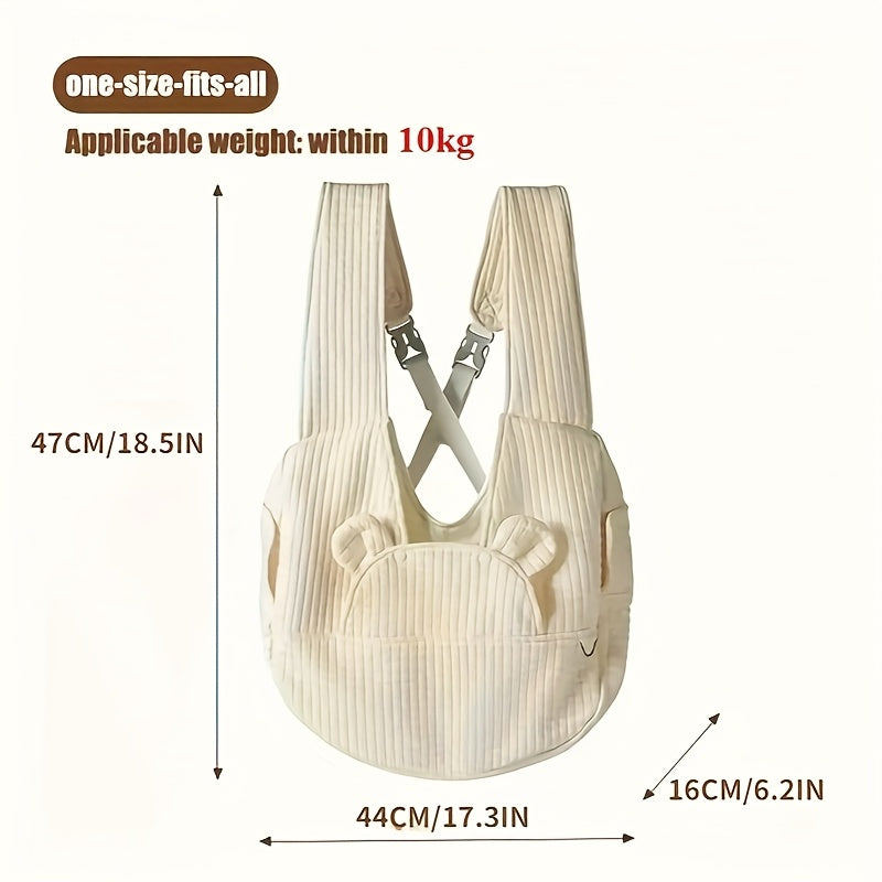 Front Dog Carrier Sling with Lined Winter Pet Pouch, Wide Shoulder Straps and Open-Top Design for Small Dog Outings, Grey Blue or Beige White