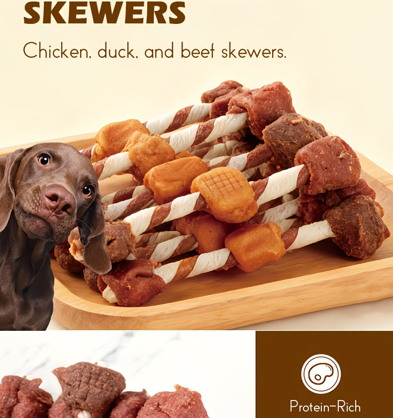 Assorted Rawhide Dog Chews, Chicken, Duck, Chicken Liver and Beef Roll Listed Combo for Supervised Chewing, Everyday Rewards and Pet Gift Baskets