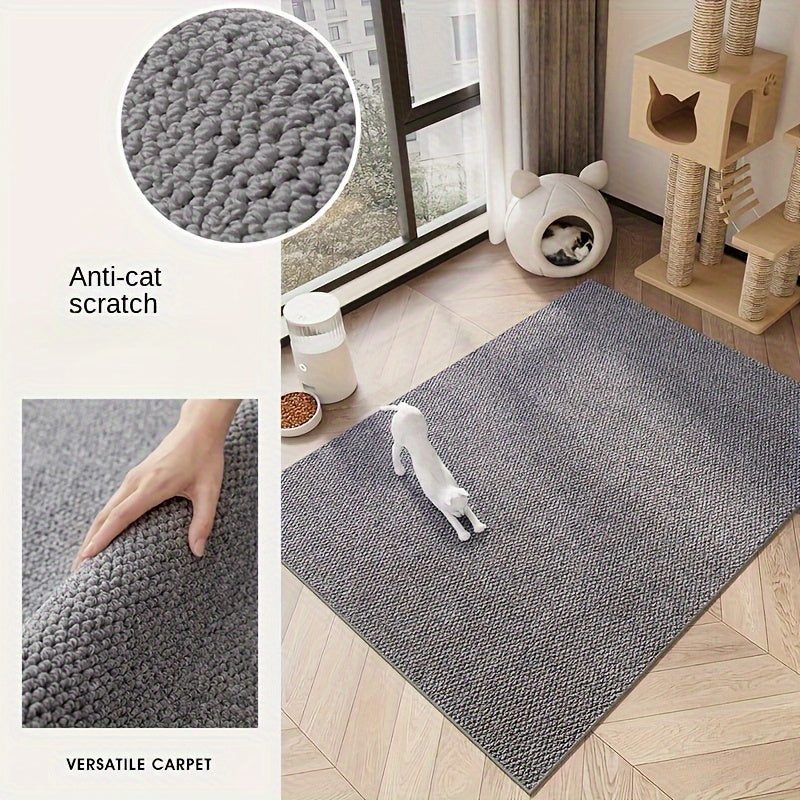 Cat Scratching Floor Mat, 23.62 x 35.43 Inch Multipurpose Pet Mat for Cat Resting Areas, Dog Crates and Feeding Spaces, Brown or Light Gray