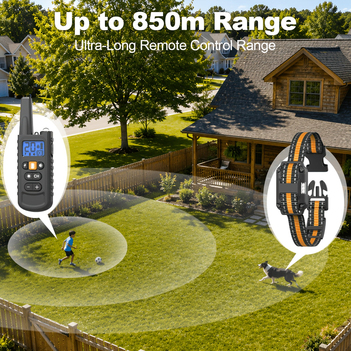 Dog Training Collar 3300ft Remote Range, Beep, Vibration and Static Modes for Dogs 5–120 lbs, One-Size Options for 1, 2 or 3 Dogs