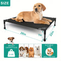 Elevated Dog Bed for Large Dogs, Cooling Outdoor Dog Cot with Breathable Mesh, Tool-Free Assembly Washable Raised Pet Bed with Anti-Slip Feet for Indoor and Outdoor Use, Portable Camping Cot for Summer