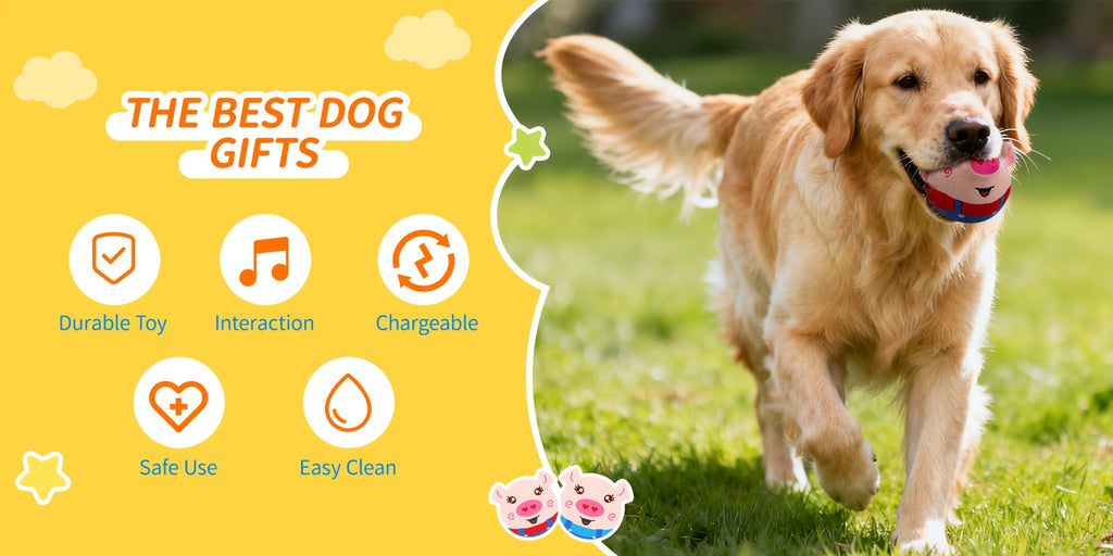 Talking Dog Ball Toy with Singing Sounds, Spherical Pet Play Toy in Red or Blue for Supervised Interactive Sessions and Dog Owner Gifts