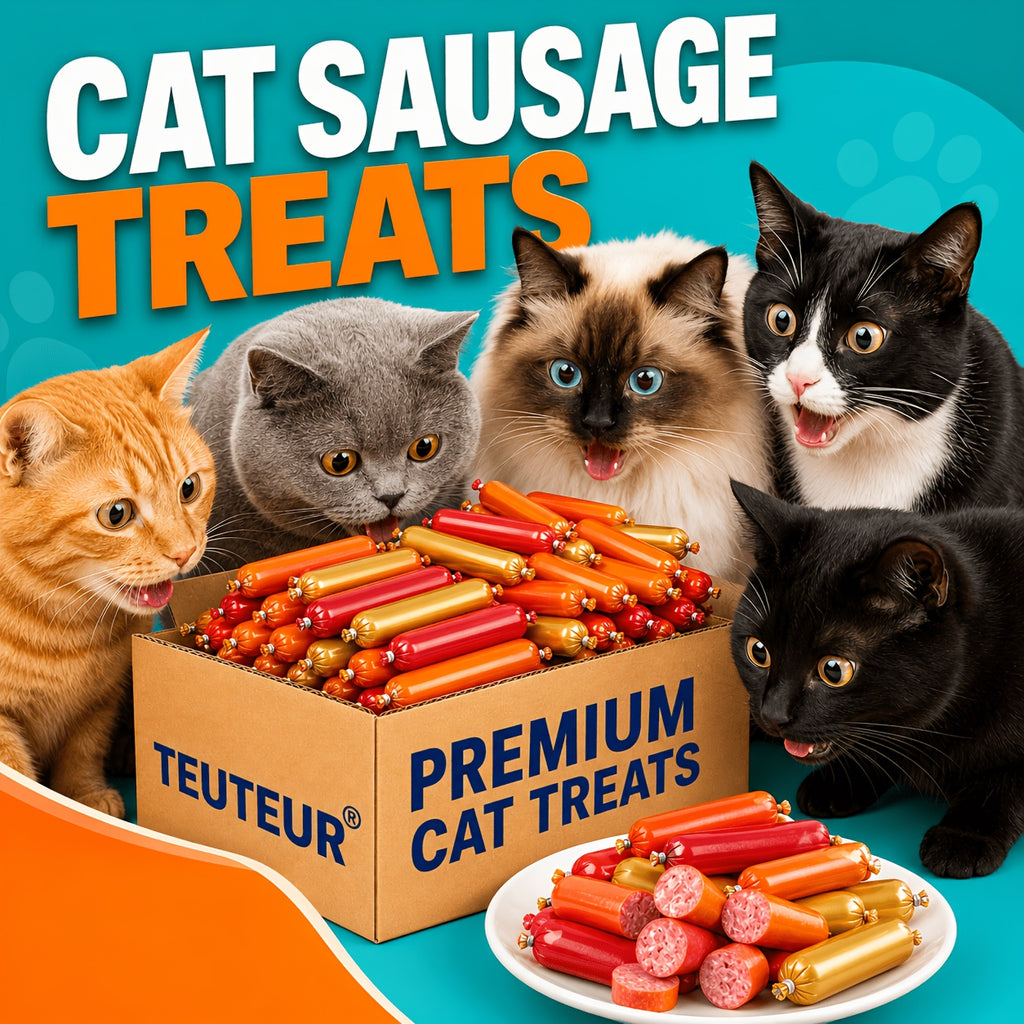 Cat Sausage Treats, Soft Snack Sticks in 16 or 32 Count Packs for Training Rewards and Bonding, Plus Chicken Duck Beef Fish Mixed Flavor Option