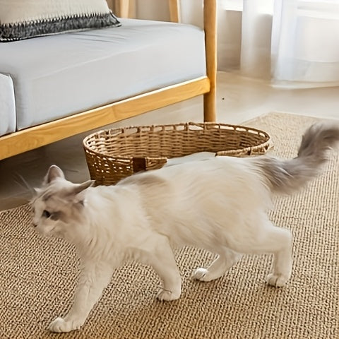 Cat Scratching Floor Mat, 23.62 x 35.43 Inch Multipurpose Pet Mat for Cat Resting Areas, Dog Crates and Feeding Spaces, Brown or Light Gray