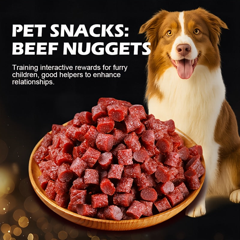 Beef Cube Dog Training Treats, 155g Chewy Meat Reward Bites for Supervised Practice, Everyday Snack Breaks and Dog Lover Gift Baskets