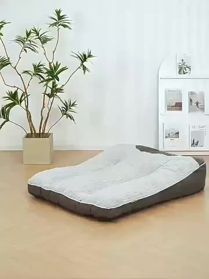 Thickened Dog Bed in Grey, Washable Non-Removable Pet Sleeping Bed for Cats and Small to Large Dogs, Four Sizes for Cozy Fall and Winter Rest