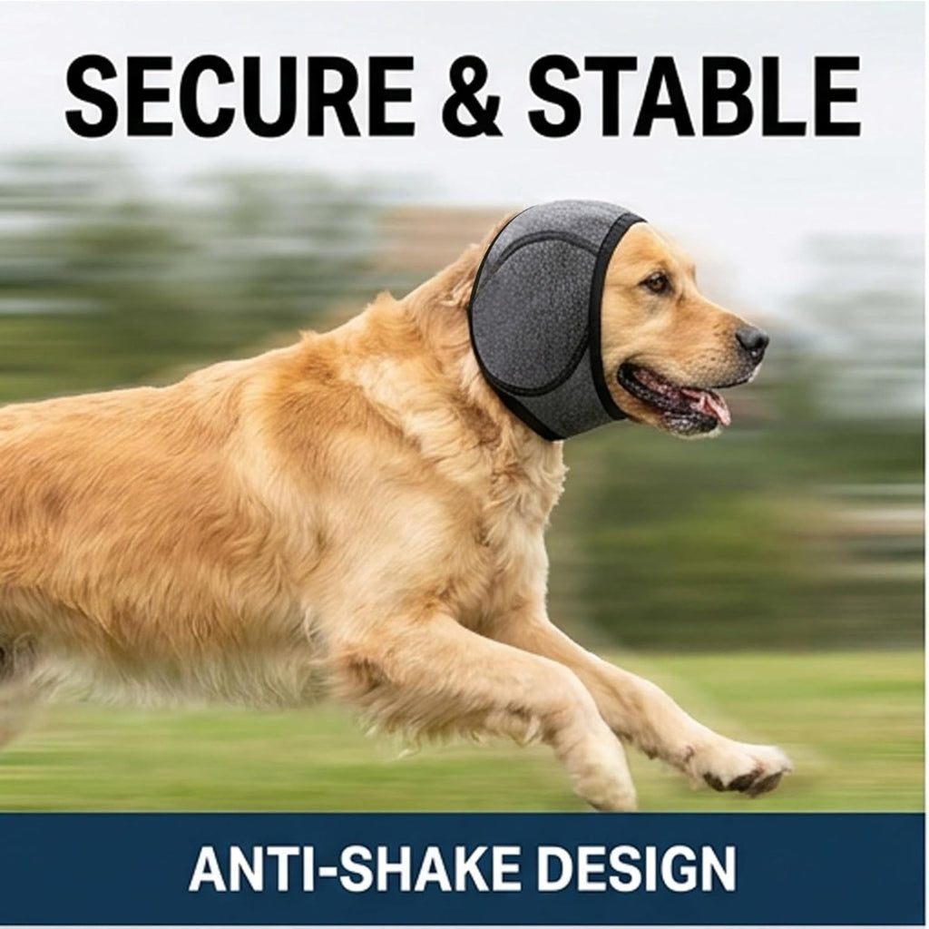 Dog Ear Wrap Grooming Hood, Adjustable Soft Ear Cover with Hook-and-Loop Closure for Supervised Bath-Time and Grooming Routines, Three Sizes and Five Colors