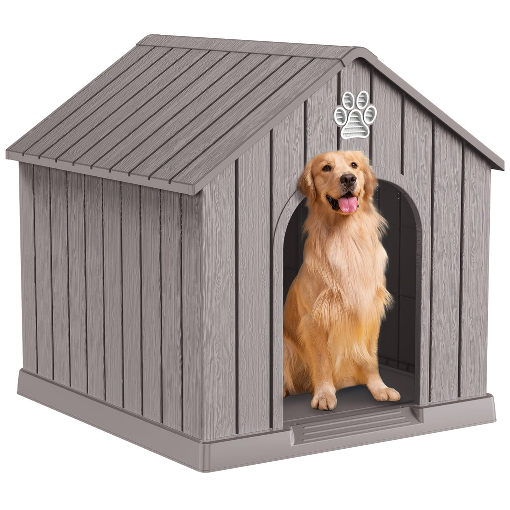 Slanted Roof Dog House with Ventilated Design, Indoor Outdoor Pet Shelter for a Dedicated Resting Area, Four Listed Color and Model Options