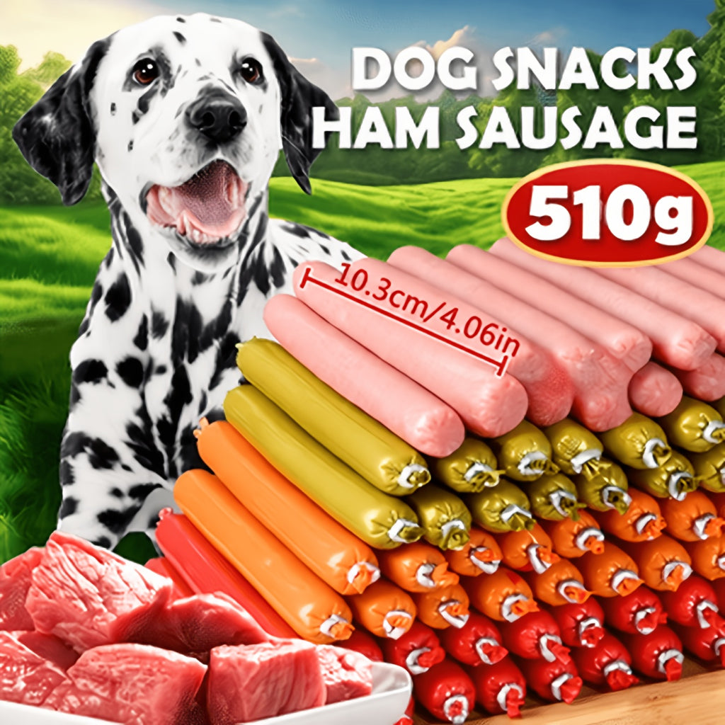 Dog Sausage Treats for Small Dogs, 16 or 32 Piece Mixed Flavor Snack Options, Chewy Training Rewards for Everyday Practice and Treat Time