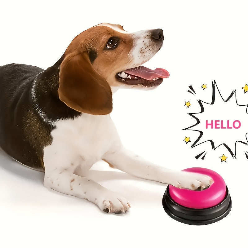 Recordable Dog Buttons 6 Pack, Pet Communication Training Buzzers in Random Colors and Patterns for Dogs and Cats, Supervised Voice Cue Practice