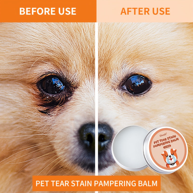 Tear Stain Remover Balm 30g for Dogs and Cats, External Eye-Area Fur Cleaning Balm for Tear Marks and Everyday At-Home Pet Grooming Routines