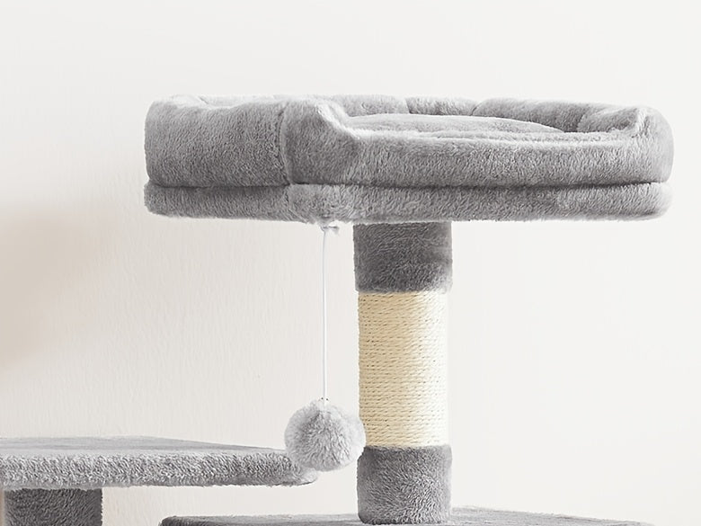 Multi-Level Cat Condo Tower with Cave and Plush Hammock, Sisal Scratching Features and Perches for Indoor Rest and Play, 44 66 or 79 Inch Options