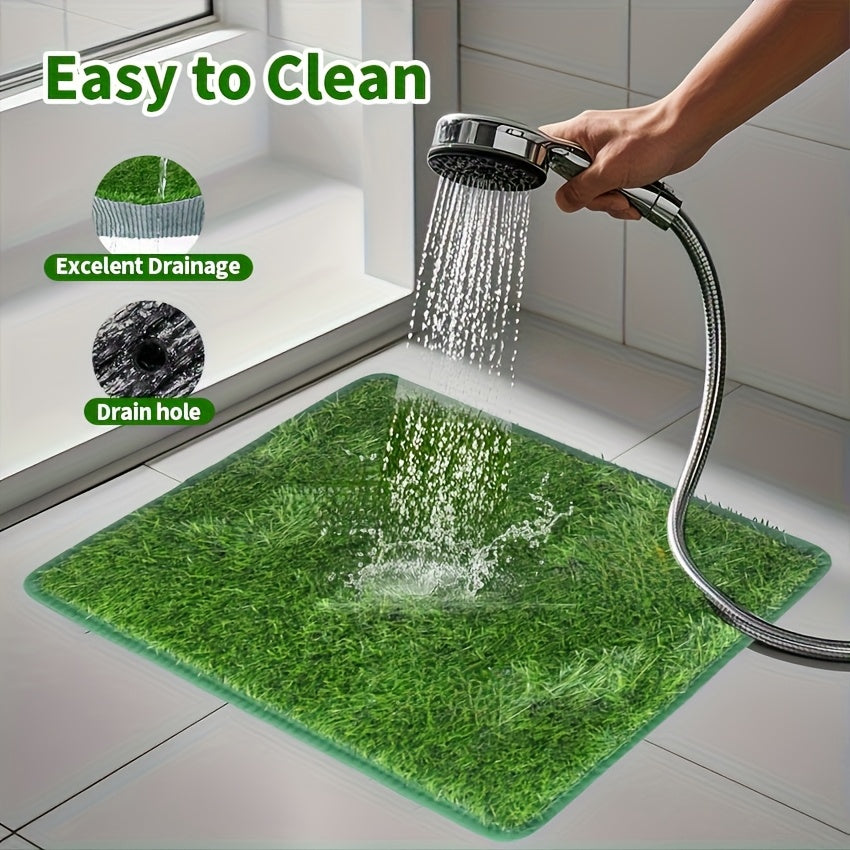 Artificial Grass Potty Training Mat for Dogs, Washable Reusable Turf Pad with Drainage and Non-Slip Base for Indoor and Outdoor Use