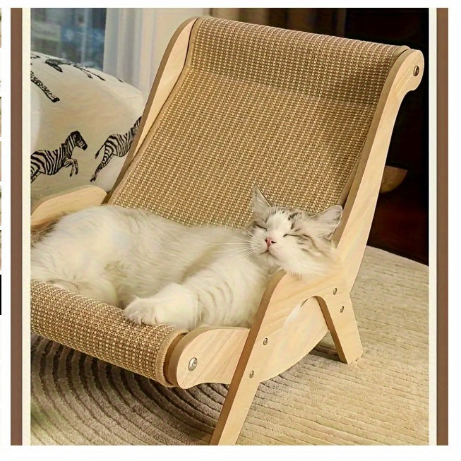 Sisal Rope Cat Scratcher Sofa, Durable Cat Scratching Chair and Lounge Furniture for Indoor Cats to Scratch, Stretch, Rest and Relax